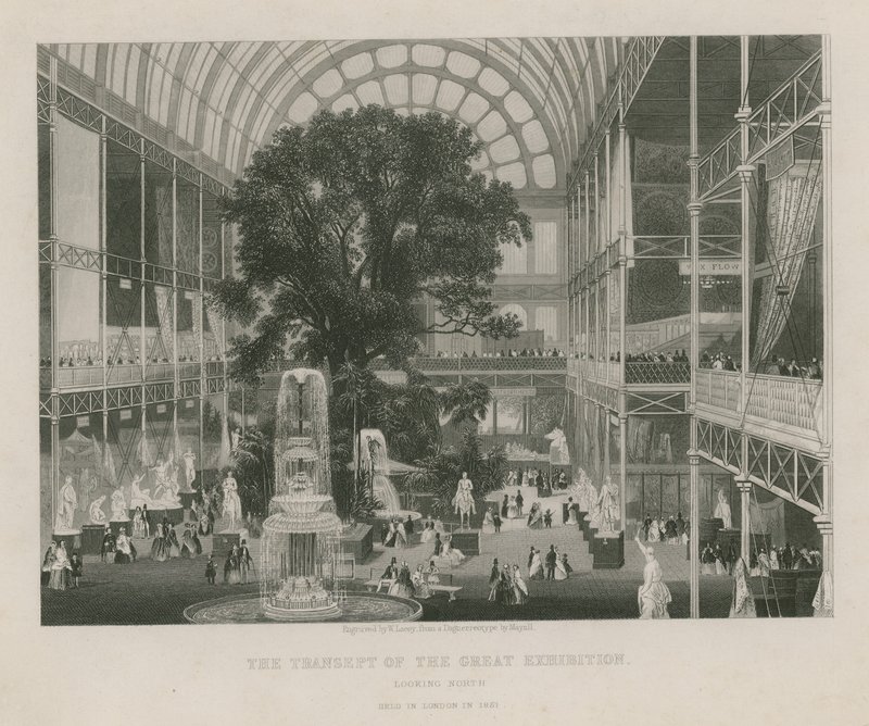 Het Transept van de Grote Tentoonstelling, noordwaarts kijkend door English School