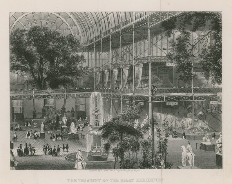 Het Transept van de Grote Tentoonstelling, zuidwaarts kijkend door English School