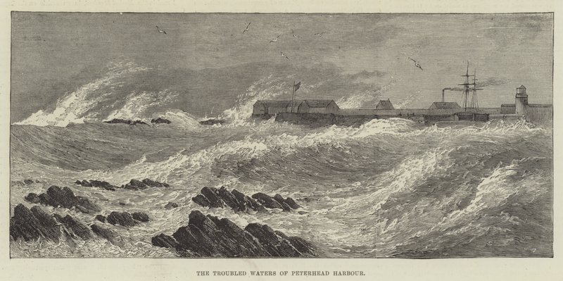 De onrustige wateren van Peterhead Harbour door English School