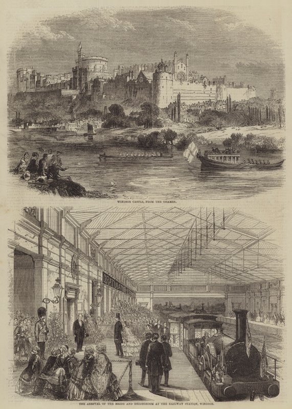 Het huwelijk van de prinses koninklijk (gravure) door English School