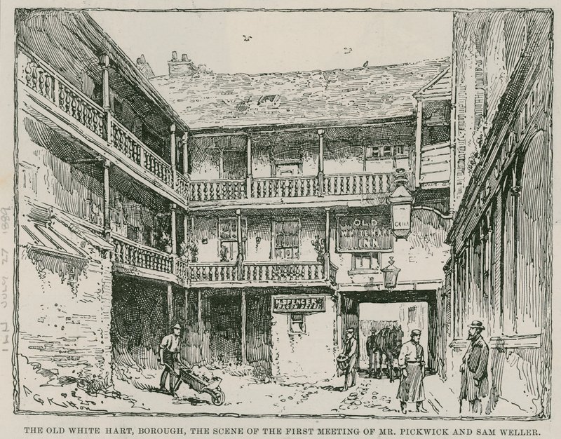 The White Hart, Southwark door English School