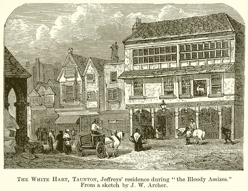 The White Hart, Taunton, Jeffreys verblijf tijdens de Bloody Assizes door English School