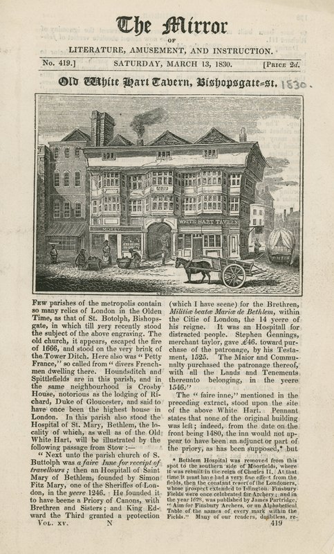 The White Hart Tavern, Bishopsgate Street door English School