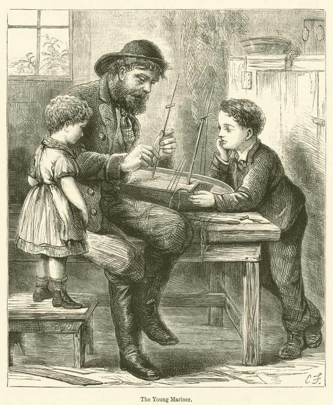 De jonge zeevaarder (gravure) door English School