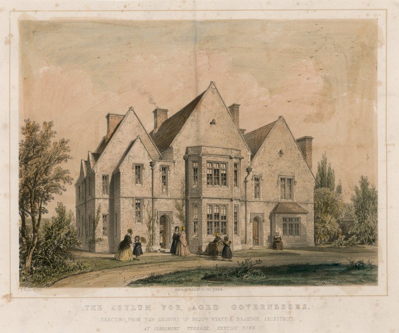 Het asiel voor bejaarde gouvernantes, Claremont Terrace, Kentish Town door English School