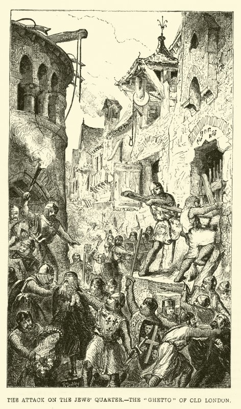 De aanval op de Jodenwijk, de Ghetto van Oud Londen door English School