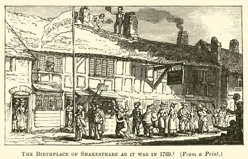 De geboorteplaats van Shakespeare zoals het was in 1769 door English School