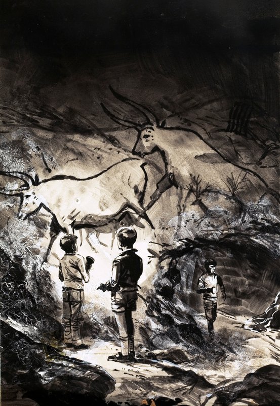 De grotschilderingen van Lascaux bij Montignac in Frankrijk door English School