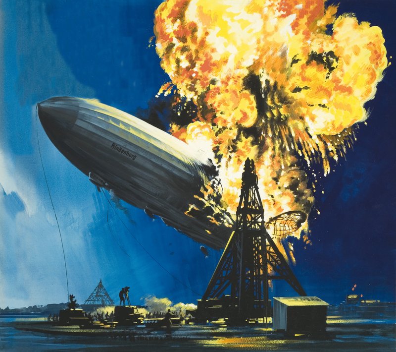 De vernietiging van de Hindenburg door English School