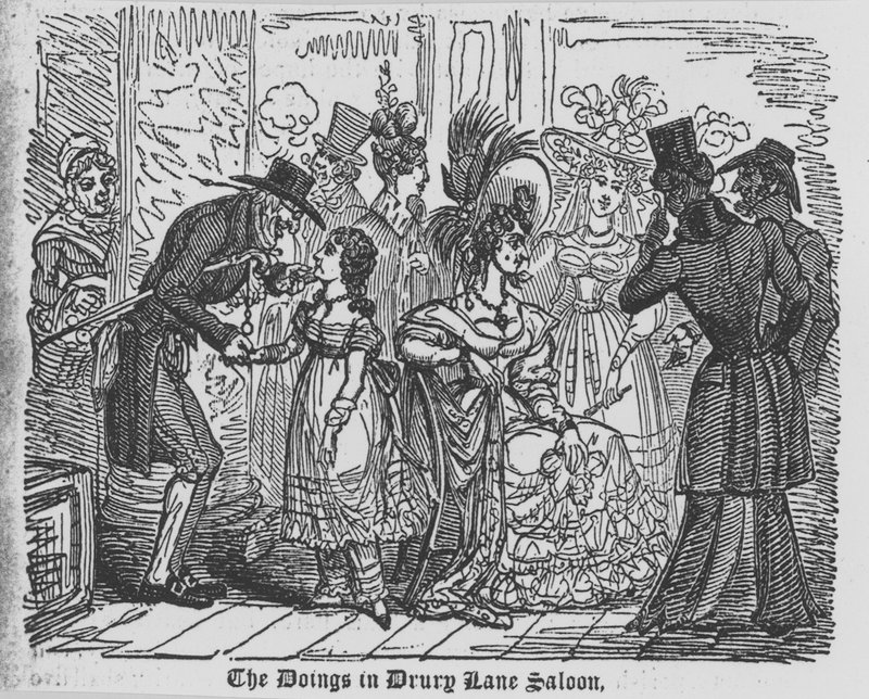 De gebeurtenissen in een Drury Lane Saloon door English School