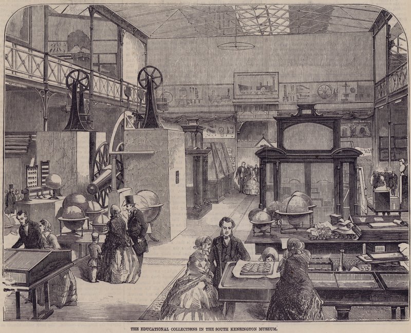 De educatieve collectie in het South Kensington Museum, Londen door English School