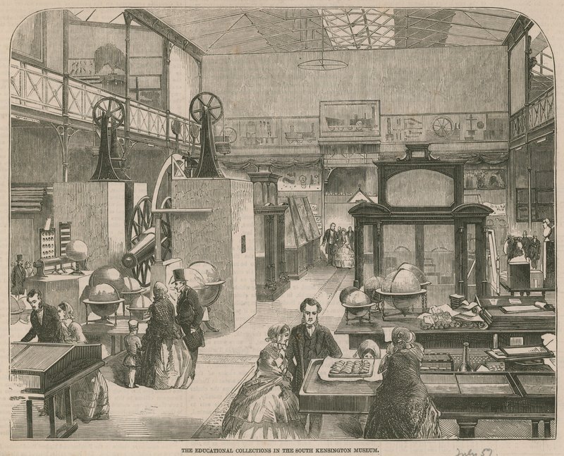 De educatieve collecties in het South Kensington Museum, Londen door English School
