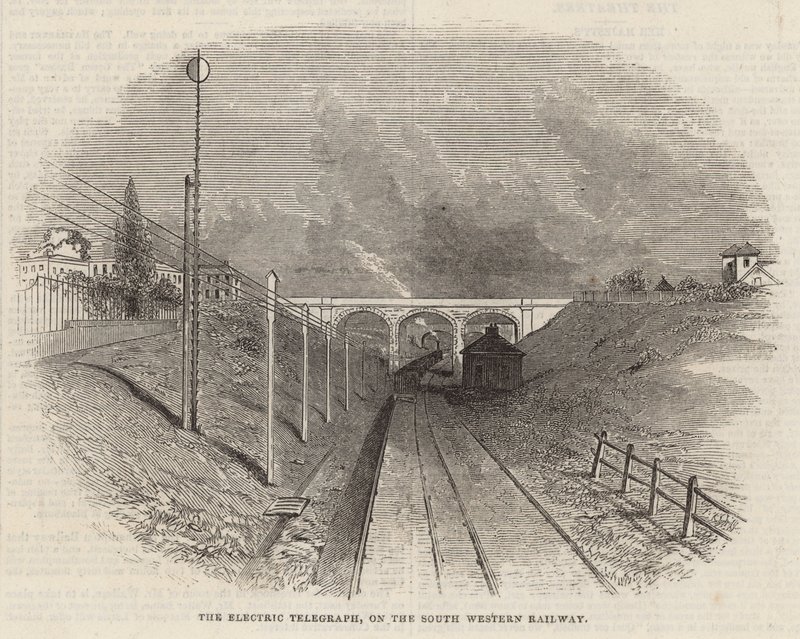 De elektrische telegraaf op de South Western Railway door English School