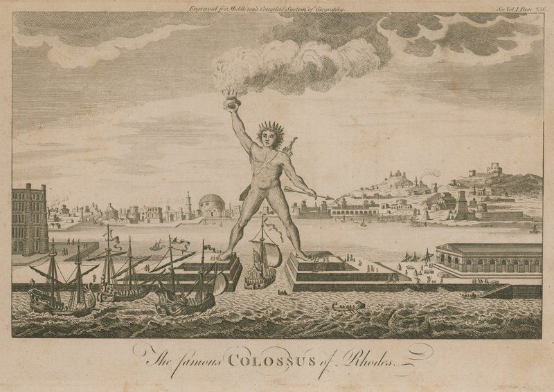 De beroemde Kolossus van Rhodos door English School