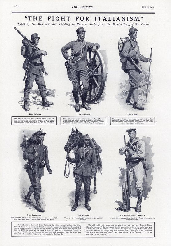 De strijd voor het Italianisme, Eerste Wereldoorlog, 1915 door English School