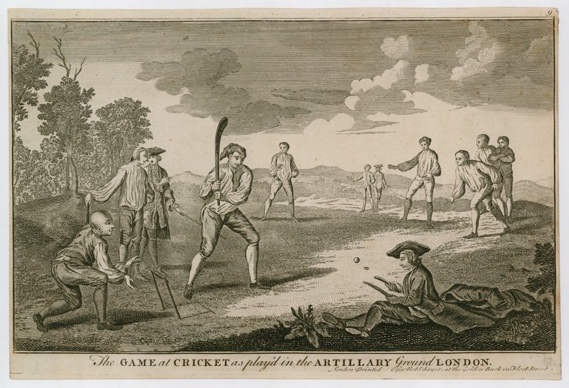 Het cricketspel zoals gespeeld op het Artillery Ground, Finsbury door English School