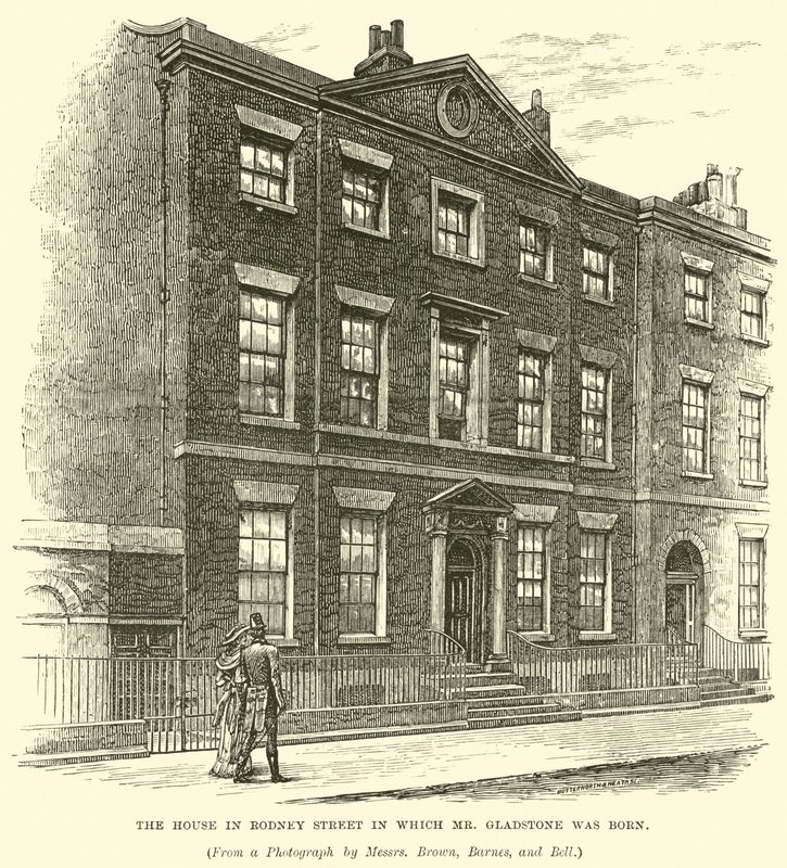 Het huis in Rodney Street waar Mr Gladstone werd geboren door English School