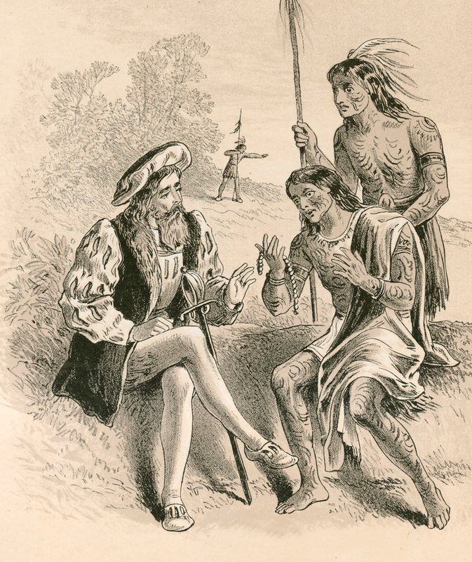 De vriendelijkheid van Columbus tegenover de inboorlingen door English School