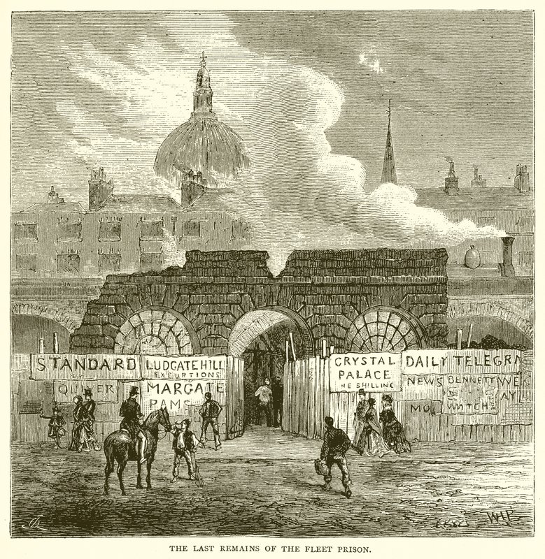 De laatste resten van de Fleet Prison door English School