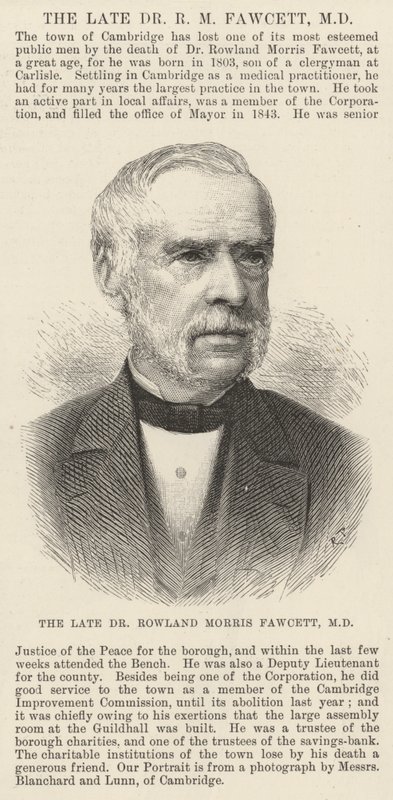 De overleden Dr Rowland Morris Fawcett, MD door English School