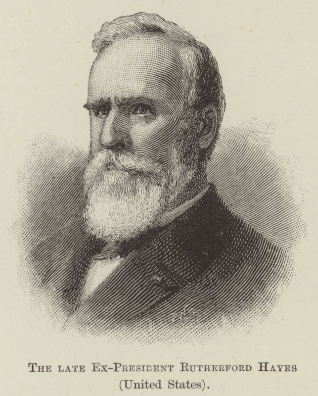 De overleden ex-president Rutherford Hayes, Verenigde Staten door English School