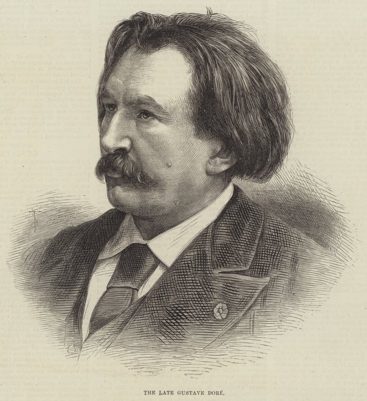 De overleden Gustave Doré (gravure) door English School