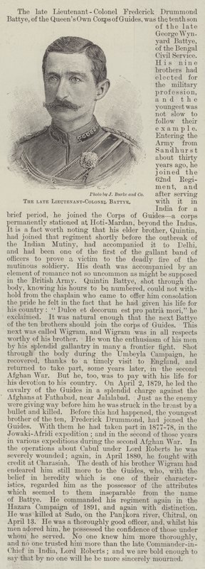 De overleden luitenant-kolonel Battye (gravure) door English School