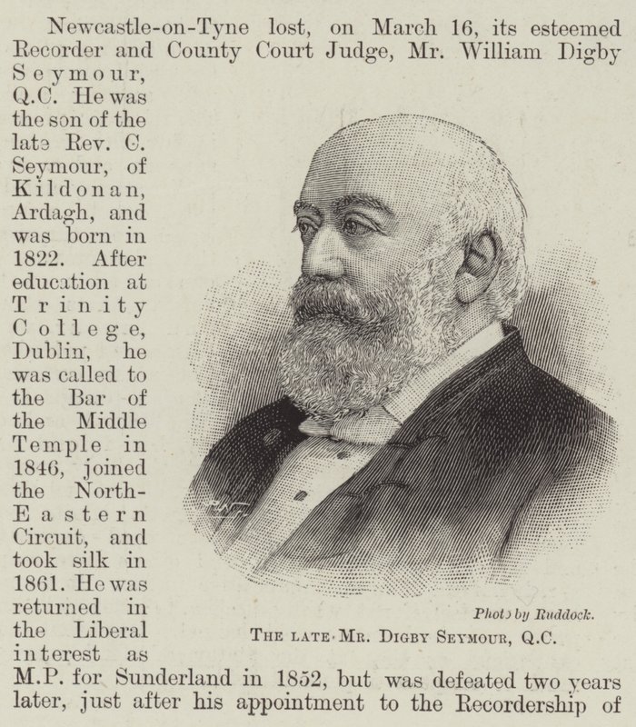 De overleden Mr. Digby Seymour, QC door English School