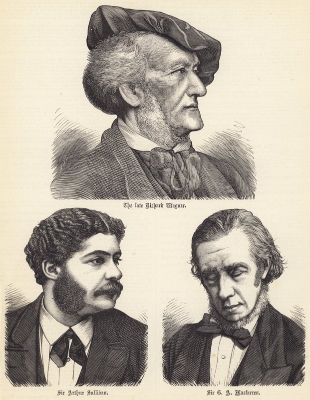 De wijlen Richard Wagner, Sir Arthur Sullivan, Sir G A Macfarren door English School