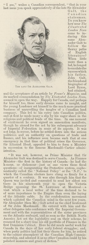 Wijlen Sir Alexander Galt door English School