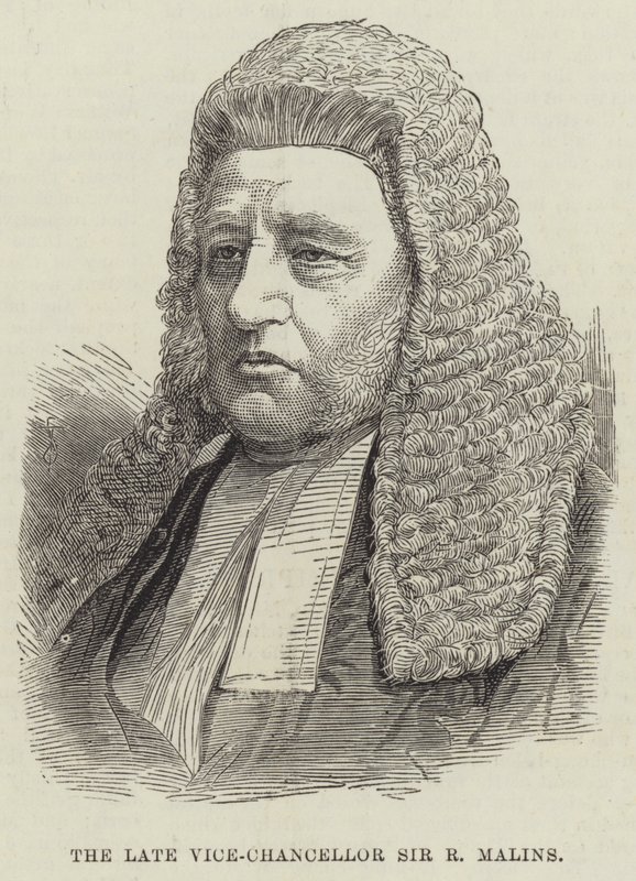 De wijlen Vice-Kanselier Sir R Malins door English School