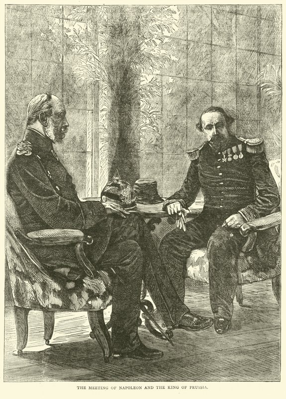 De ontmoeting van Napoleon en de koning van Pruisen, september 1870 door English School