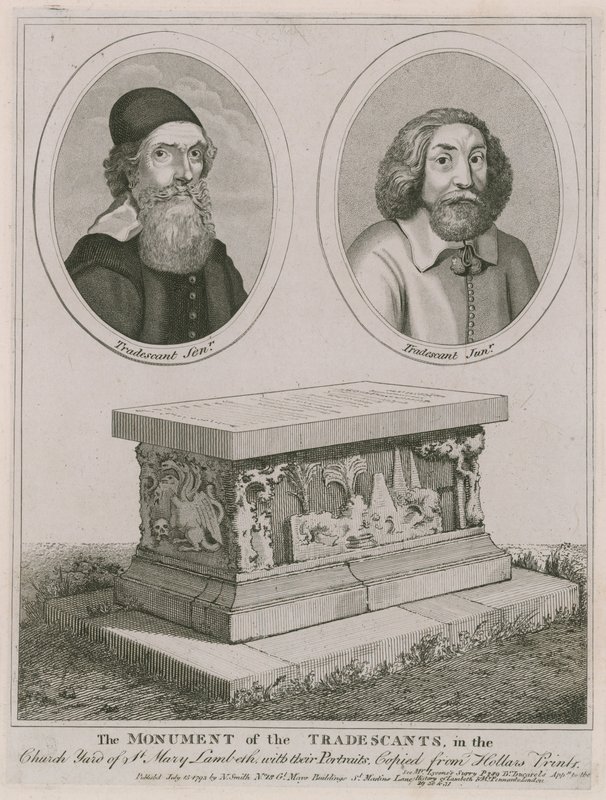 Het monument van de Tradescants op het kerkhof van St Mary, Lambeth door English School