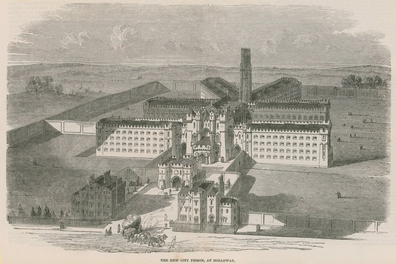 De nieuwe stadsgevangenis in Holloway door English School