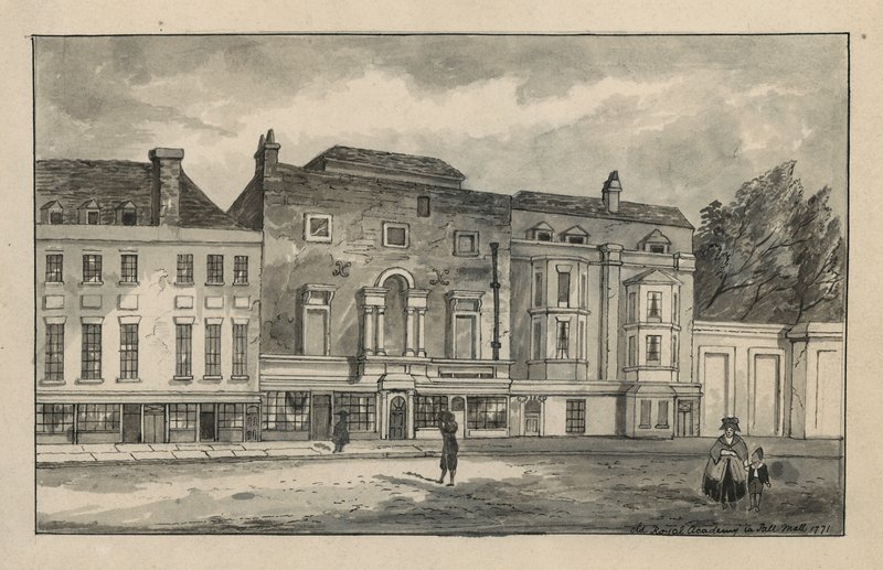De oude Koninklijke Academie op Pall Mall door English School