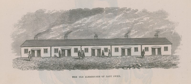 De oude armenhuizen van Lady Owen door English School