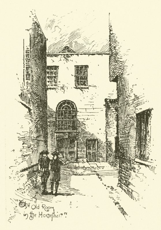 De oude kamer in de Horsefair (gravure) door English School