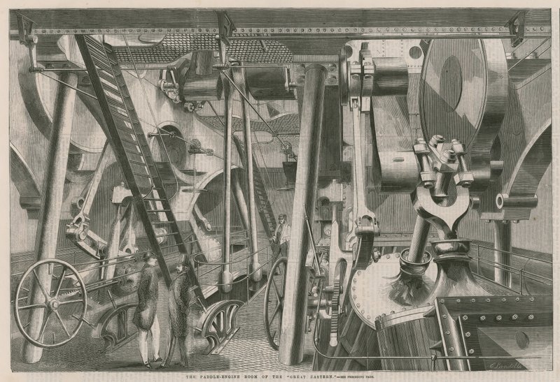 De peddelmotorruimte van de Great Eastern door English School