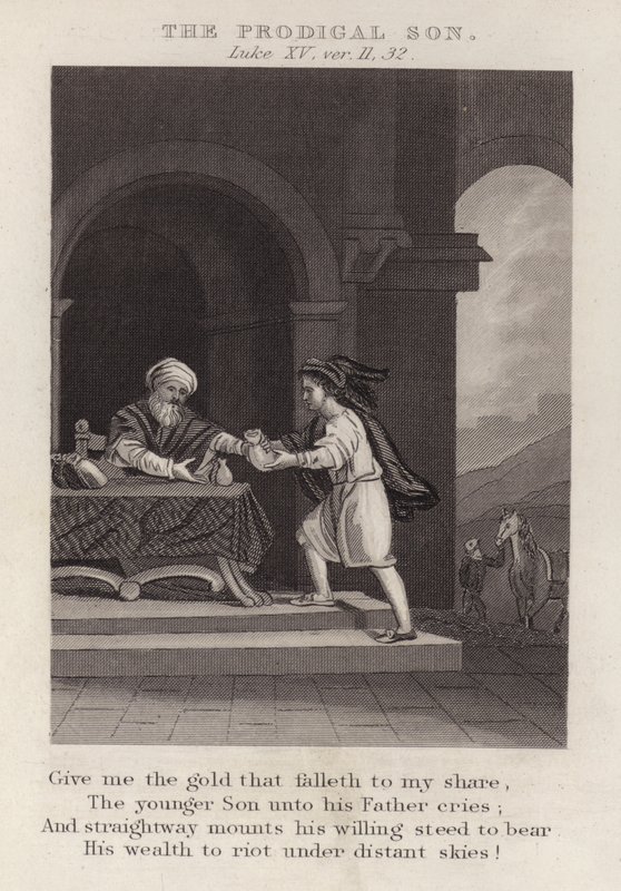 De verloren zoon, Lucas XV, vers 11, 32 door English School