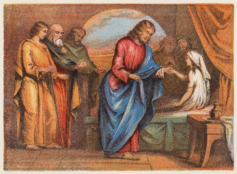 De opwekking van de dochter van Jairus door English School