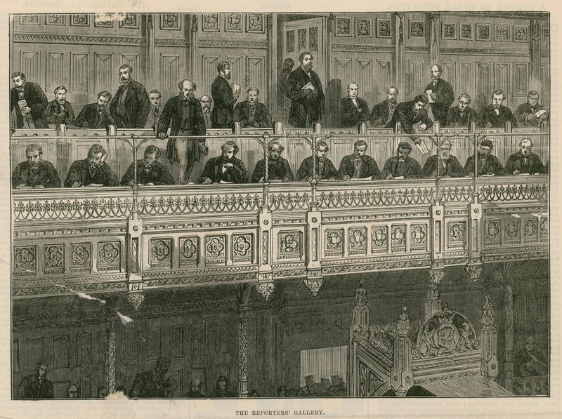 De verslaggeversgalerij in het Lagerhuis door English School