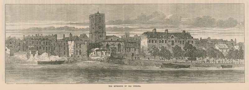 De rivierkant van oud Chelsea door English School