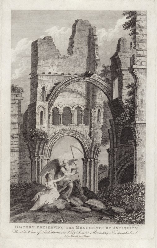 De zijaanzicht van Lindisfarne door English School