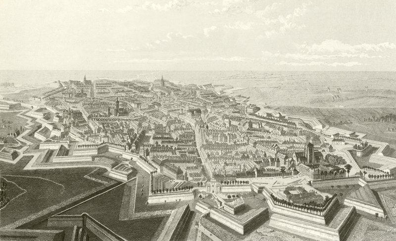 De stad en het fort van Lille door English School