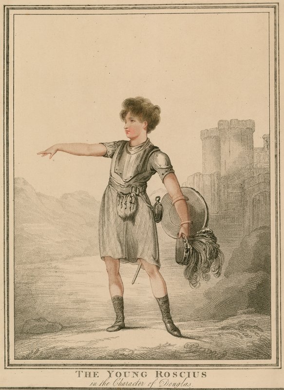 De jonge Roscius in de rol van Douglas door English School