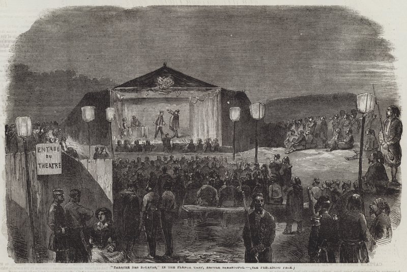 "Theatre des Zouaves," in het Franse Kamp, voor Sebastopol door English School