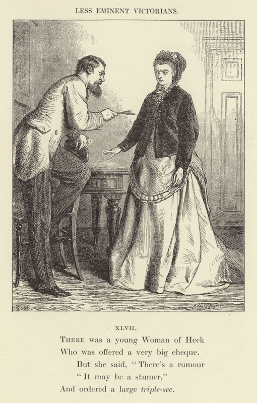 Er was een jonge vrouw van Heck (gravure) door English School