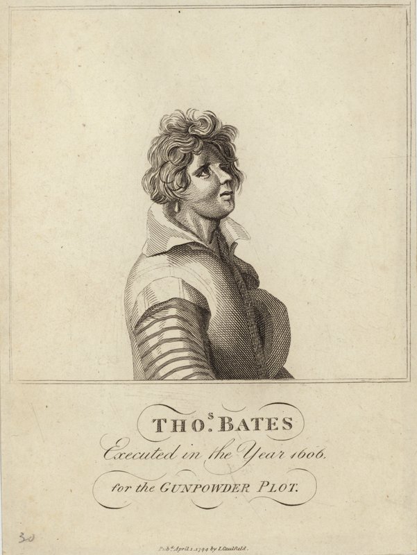 Thomas Bates geëxecuteerd in het jaar 1606 voor het Buskruitverraad door English School