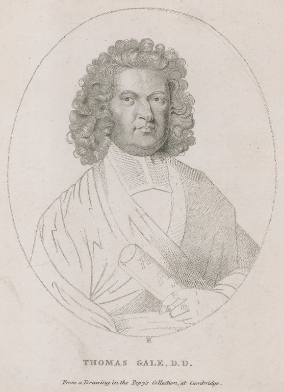 Thomas Gale, die de inscriptie op The Monument schreef door English School