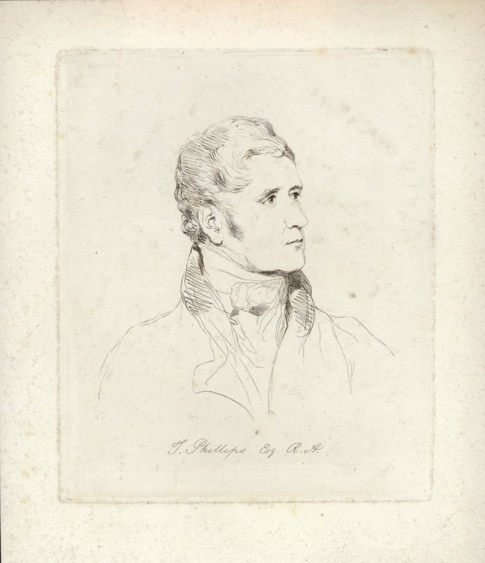 Thomas Phillips, Engelse portret- en genreschilder. Ets door Mary Dawson Turner door English School